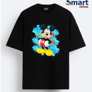 Micky02 Cotton Round Black T-Shirt